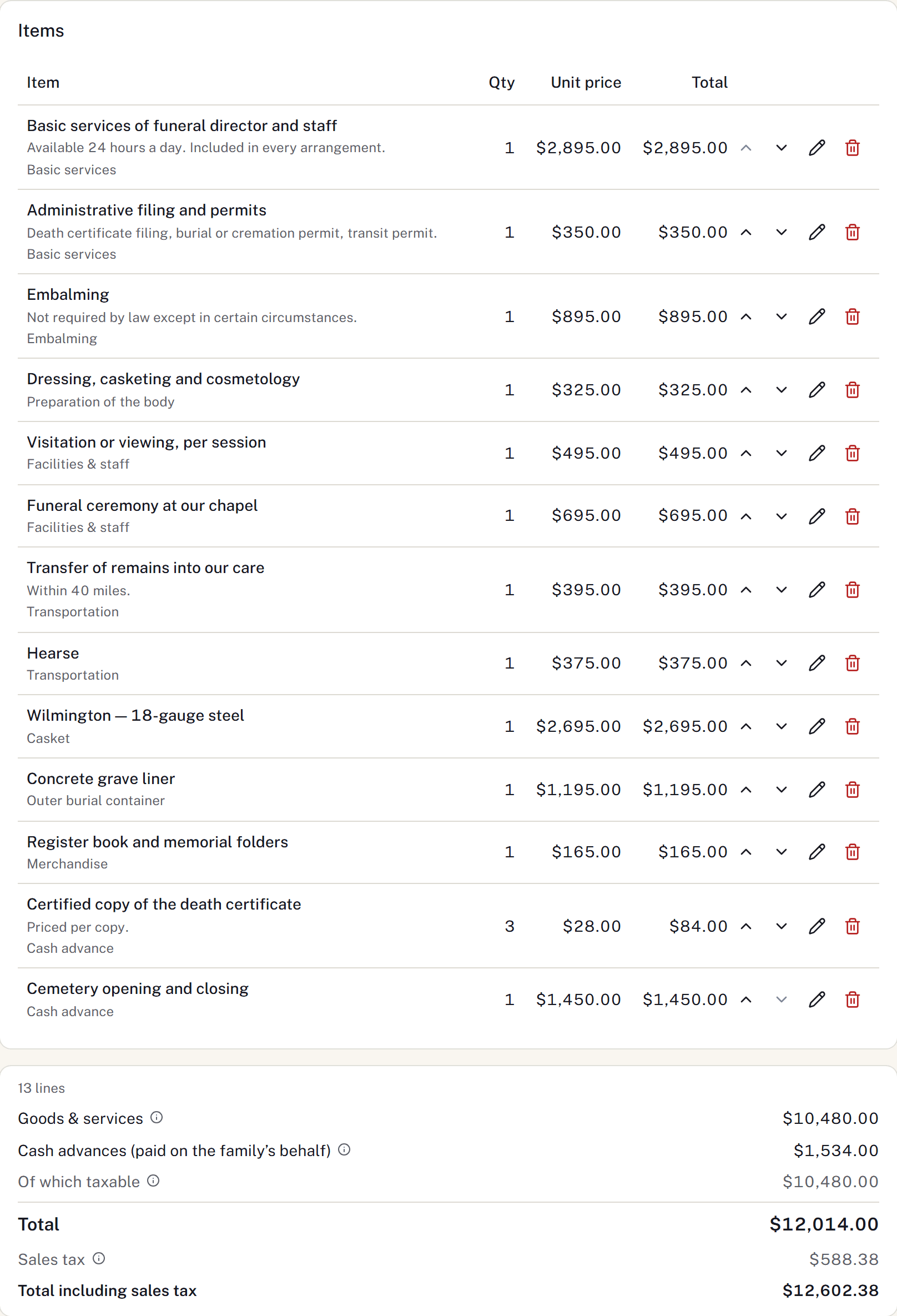 Plan the services and prepare an itemised statement from your price list. Reuse case details in your forms and documents.