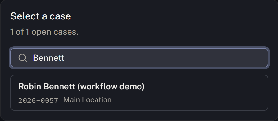 Find the correct case before recording its collection