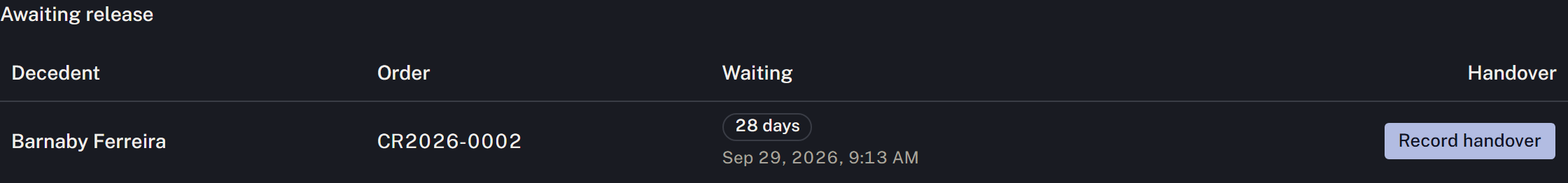 A separate order awaiting release
